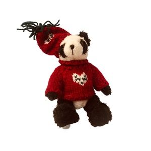 Vintage Hugfun Costco Holiday Plush Panda Bear Red Knit Sweater Christmas 1998